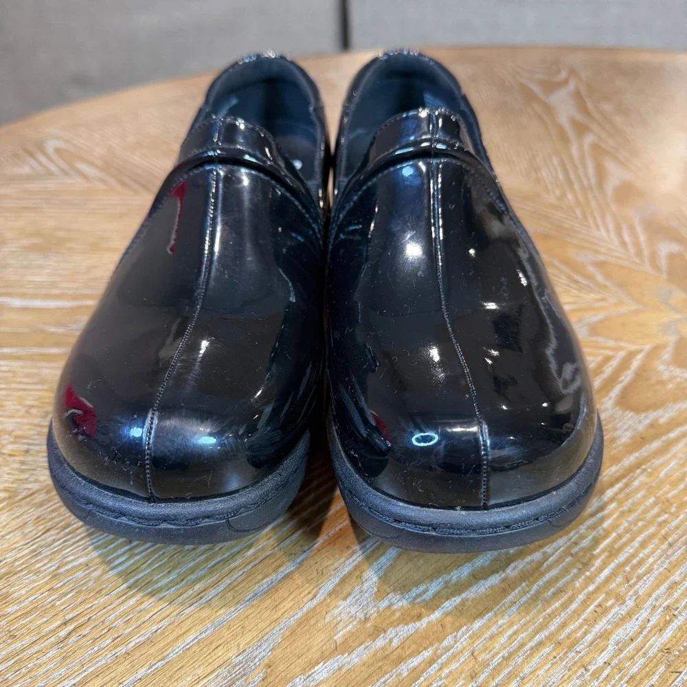 Abeo Gisel Clogs Patent‎ Black Slip On Size 8